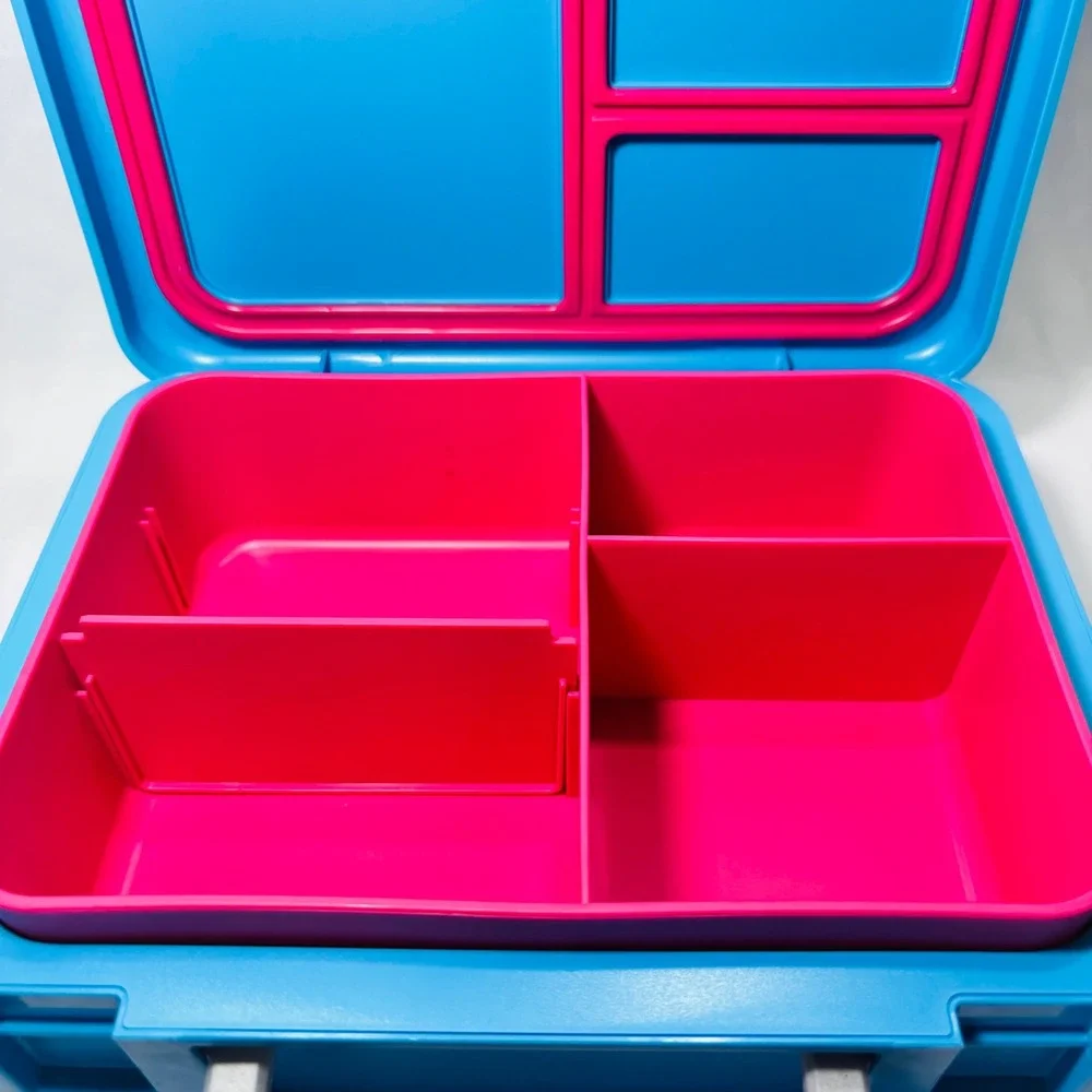 MrBeast Feastables Lunch Box Blue Pink Bento Style Kids Meal Container MRB01204